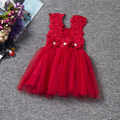 Spring And Summer Children's Sling Lace Little Girl Dress