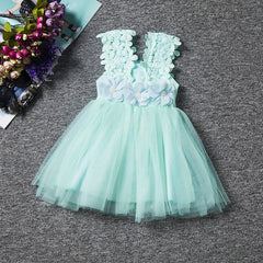 Spring And Summer Children's Sling Lace Little Girl Dress