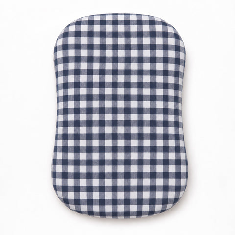 Navy Gingham Ruffle Baby Lounger Cover