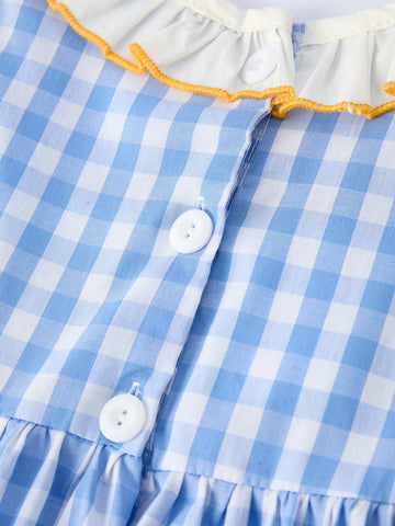 Spring Daisy Bow Smocked Toddler Girl Dress