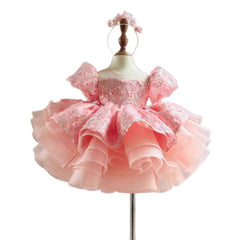 Short-sleeve Princess Dress For A Baby Girls First Birthday