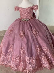 Girls Pageant Dress - Lace Crystal Off Shoulder Ball Gown | AURORE LUXURE