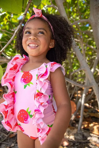 Blueberry Bay - Strawberry Seascape One Piece Swimsuit