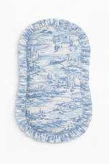 Blue Toile Ruffle Baby Lounger Cover