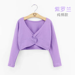 Girls Ballet Crop Top & High Waist Leotard Set – Long Sleeve Dancewear