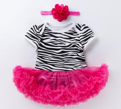 Pink Baby Luxury Bodysuit Infant Girls Princess Puffy Dress Baby Gown Party Wedding Excellent Girls Gift