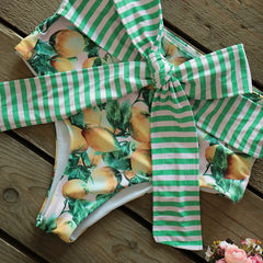 2025 Floral Ruffle Bandage Bikini Set – Women’s Push-Up Two-Piece Swimsuit