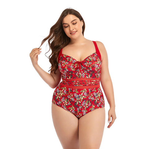 Plus Size One-Piece Bikini-Style Swimsuit – Women’s Sexy Swimwear 2025