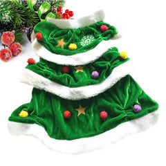 Green Christmas Dog Dress – Warm Winter Hoodie Costume for Holiday Parties