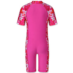 Cyan Flower Girls Swimsuit – Kids UV-Protection One-Piece Swimwear 2025