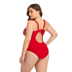 Plus Size One-Piece Bikini-Style Swimsuit – Women’s Sexy Swimwear 2025