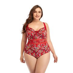 Plus Size One-Piece Bikini-Style Swimsuit – Women’s Sexy Swimwear 2025