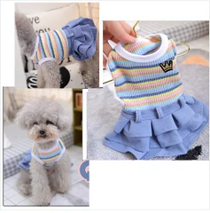 Pink & Blue Pet Tutu Dress 🎀 Party Skirt Outfit for Small Dogs & Cats