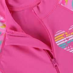 Cyan Flower Girls Swimsuit – Kids UV-Protection One-Piece Swimwear 2025