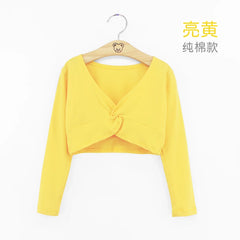 Girls Ballet Crop Top & High Waist Leotard Set – Long Sleeve Dancewear