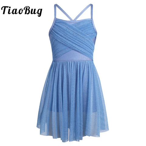 Girls Glittery Mesh Dance Dress – Lyrical & Ballet Costume