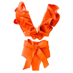 2025 Floral Ruffle Bandage Bikini Set – Women’s Push-Up Two-Piece Swimsuit