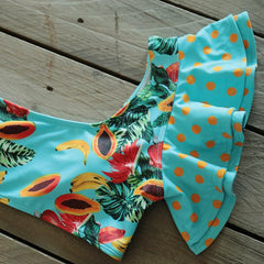 2025 Floral Ruffle Bandage Bikini Set – Women’s Push-Up Two-Piece Swimsuit