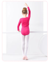 Girls Ballet Crop Top & High Waist Leotard Set – Long Sleeve Dancewear