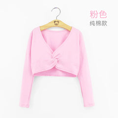 Girls Ballet Crop Top & High Waist Leotard Set – Long Sleeve Dancewear