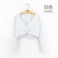 Girls Ballet Crop Top & High Waist Leotard Set – Long Sleeve Dancewear