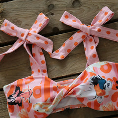 2025 Floral Ruffle Bandage Bikini Set – Women’s Push-Up Two-Piece Swimsuit