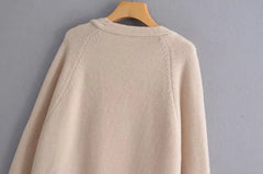 Women’s Loose Knit Cardigan Sweater with Pockets