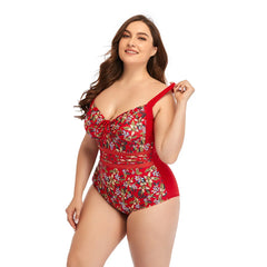 Plus Size One-Piece Bikini-Style Swimsuit – Women’s Sexy Swimwear 2025