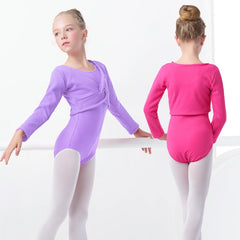 Girls Ballet Crop Top & High Waist Leotard Set – Long Sleeve Dancewear