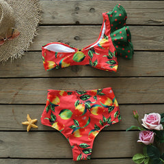 2025 Floral Ruffle Bandage Bikini Set – Women’s Push-Up Two-Piece Swimsuit
