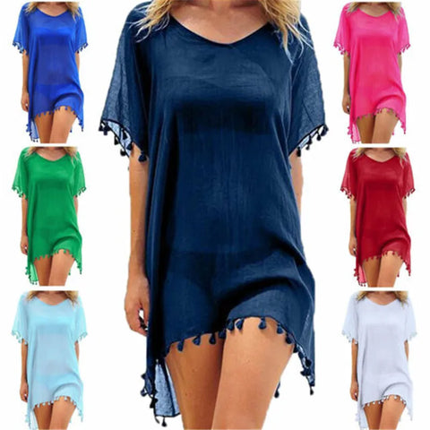 Women Beach Cover Up Lace Hollow Crochet Swimsuit Beach Dress Women 2025 Summer Cover-Ups Bathing Suit Ladies Beach Wear Tunic