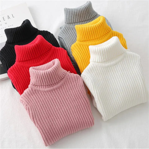 Kids Winter Turtleneck Knitted Sweater – Warm Pullover 2025