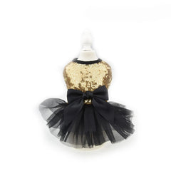 Sequin Princess Dog Dress ✨ Luxury Tutu Bow Outfit for Small Dogs