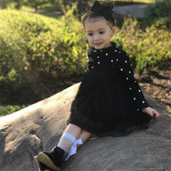 Modern Winter Flower Long Sleeve Smash Cake Baby Girls Dress For 1-5 Year Little Princess