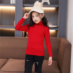Kids Winter Turtleneck Knitted Sweater – Warm Pullover 2025