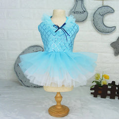 Sequin Princess Dog Dress ✨ Luxury Tutu Bow Outfit for Small Dogs