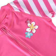 Cyan Flower Girls Swimsuit – Kids UV-Protection One-Piece Swimwear 2025