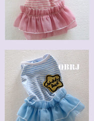 Pink & Blue Pet Tutu Dress 🎀 Party Skirt Outfit for Small Dogs & Cats