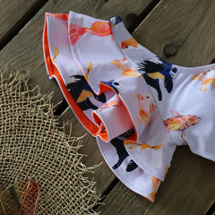 2025 Floral Ruffle Bandage Bikini Set – Women’s Push-Up Two-Piece Swimsuit