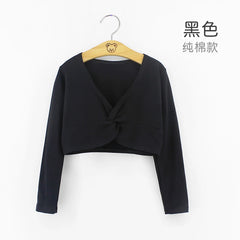 Girls Ballet Crop Top & High Waist Leotard Set – Long Sleeve Dancewear