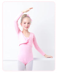 Girls Ballet Crop Top & High Waist Leotard Set – Long Sleeve Dancewear