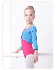 Girls Ballet Crop Top & High Waist Leotard Set – Long Sleeve Dancewear