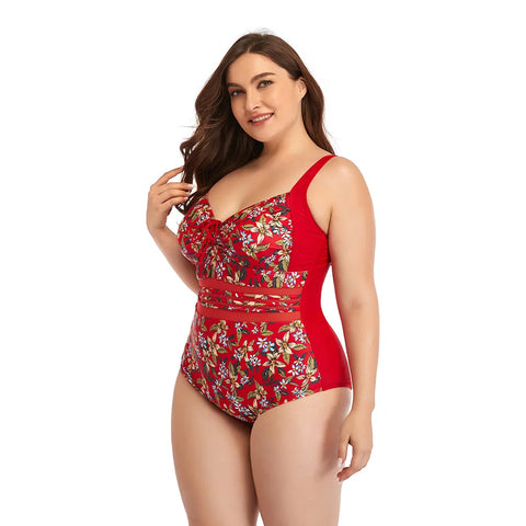 Plus Size One-Piece Bikini-Style Swimsuit – Women’s Sexy Swimwear 2025