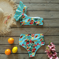 2025 Floral Ruffle Bandage Bikini Set – Women’s Push-Up Two-Piece Swimsuit