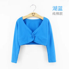 Girls Ballet Crop Top & High Waist Leotard Set – Long Sleeve Dancewear