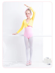 Girls Ballet Crop Top & High Waist Leotard Set – Long Sleeve Dancewear