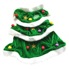 Green Christmas Dog Dress – Warm Winter Hoodie Costume for Holiday Parties