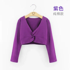 Girls Ballet Crop Top & High Waist Leotard Set – Long Sleeve Dancewear