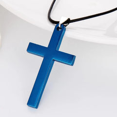 Vintage Stainless Steel Cross Pendant Necklace