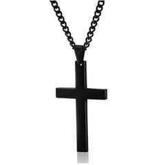 Vintage Stainless Steel Cross Pendant Necklace